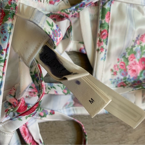 For Love and Lemons Floral Satin Pleated Bustier Bra - Picture 11 of 14